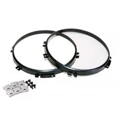 ZWARTE RVS KOPLAMP RINGEN DEFENDER EN RANGE ROVER CLASSIC