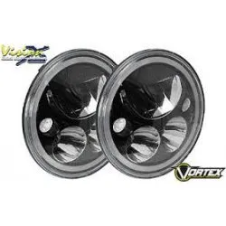 VORTEX LED KOPLAMP SET ZWART OF ZLLVER